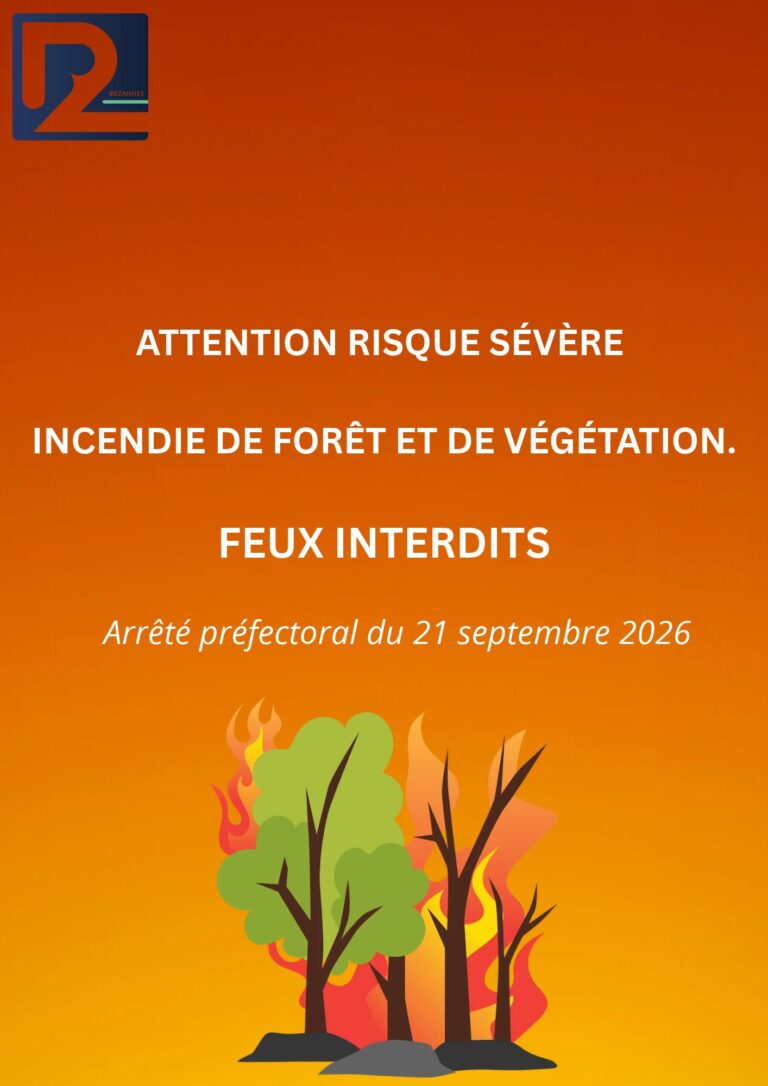 Information – Risque incendie – Feux interdits